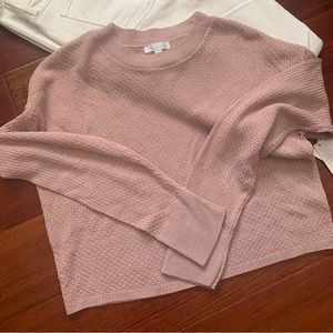 Mock Neck Mauve L/S Crop Pullover Sweater